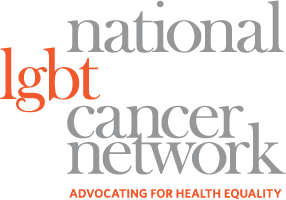 Logo for the National LGBT Cancer Network with the tagline "Advocating for Health Equality" in orange and gray text.