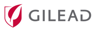 Gilead logo featuring a red shield with a white stylized leaf next to the word "GILEAD" in gray uppercase letters, as seen at the Whitman Walker 2025 gala event.