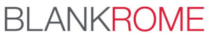 The logo displays the words "BLANK ROME" in uppercase letters, with "BLANK" in gray and "ROME" in red, on a white background, reflecting its collaboration with Whitman Walker Legal Services.
