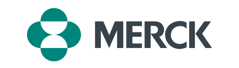 The Merck logo features a geometric green and black symbol to the left of "MERCK" in bold, dark gray capitals on a transparent background, making it ideal for prominent display at events like the Whitman Walker 2025 gala event.