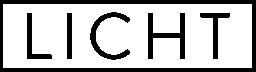 The image displays the word "LICHT" in bold, black, uppercase letters on a white rectangular background with a black border, highlighting the spirit of Whitman Walker community partners.