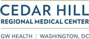 Logo for Cedar Hill Regional Medical Center with text stating "GW Health | Washington, DC" underneath, inspired by the spirit of the Whitman Walker 2025 gala event.