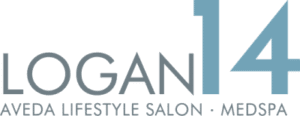 Logo for Logan 14 Aveda Lifestyle Salon and Medspa, featuring a large blue “14” and gray text on a light background, designed to reflect our commitment to inclusivity and community partnerships like Whitman Walker stand with us.