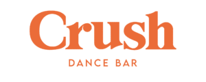 The image shows the words “Crush Dance Bar” in orange text on a white background, capturing a vibrant energy reminiscent of spaces where communities like Whitman Walker stand with us to celebrate inclusivity and pride.