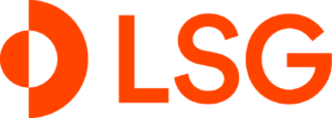 Bold orange letters “LSG” are next to a circular logo, half solid and half outlined, on a light gray background—an eye-catching design reminiscent of the vibrant energy you can expect at the Whitman Walker 2026 gala event.