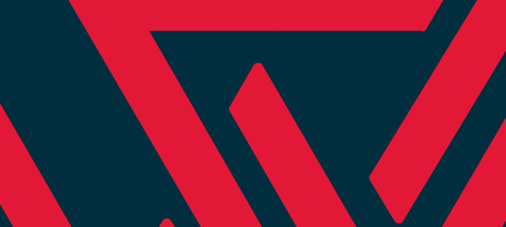 Abstract geometric pattern with bold red angular lines forming overlapping shapes on a dark teal background.