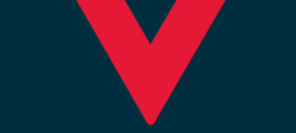 A bold red downward-pointing chevron shape centered on a dark teal background.