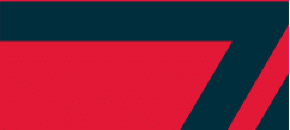 A red background with a black stripe running horizontally near the top and diagonally from the right edge, forming a geometric pattern.